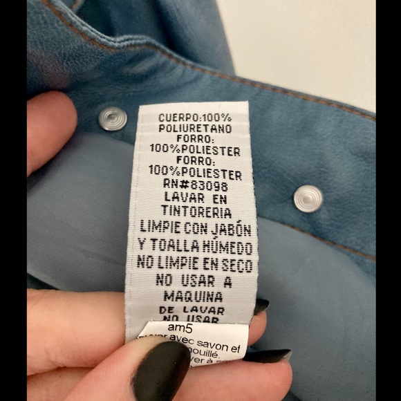 Faux leather blue jacket - Picture 4 of 4